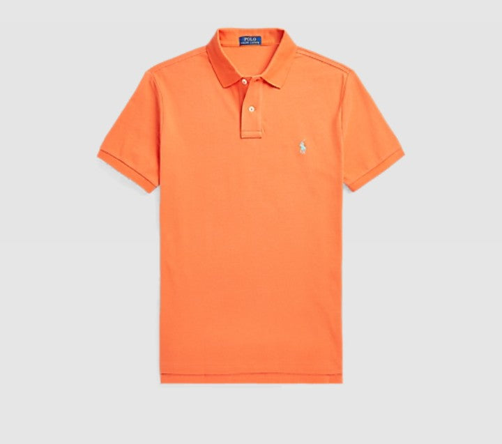 Polera Polo Ralph Lauren Custom Slim Fit Piqué Talla M Orange