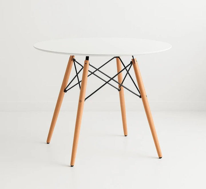 Mesa Eames 100 cm Diámetro MDF Color Blanco