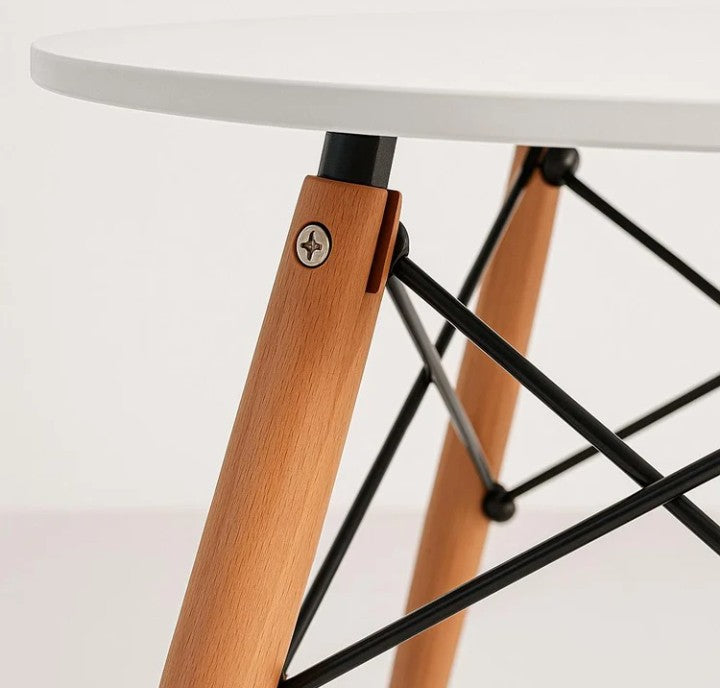 Mesa Eames 100 cm Diámetro MDF Color Blanco