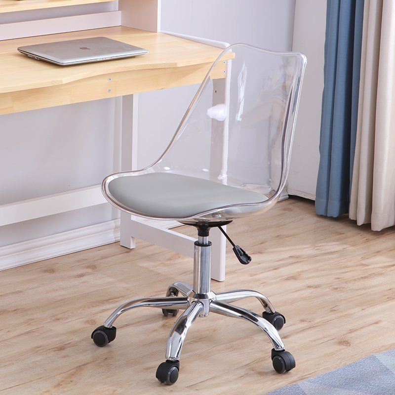 Silla de Oficina Giratoria de Acrílico Transparente Leda Acolchada