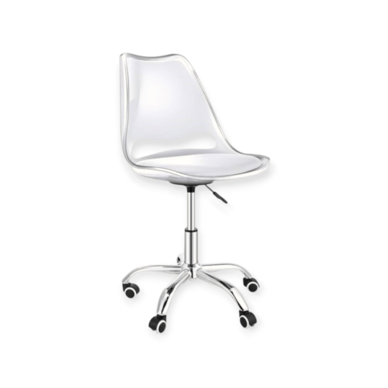 Silla de Oficina Giratoria de Acrílico Transparente Leda Acolchada