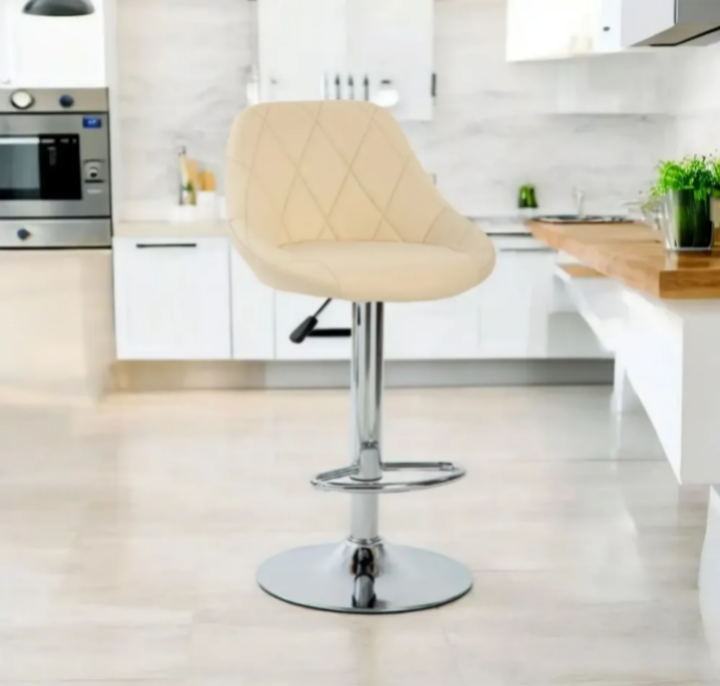 Pack Sillas Bar Taburete Ecocuero Elliot Crema