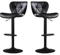 Pack 2 Sillas Bar Taburete PU Stanford Negro/Negro