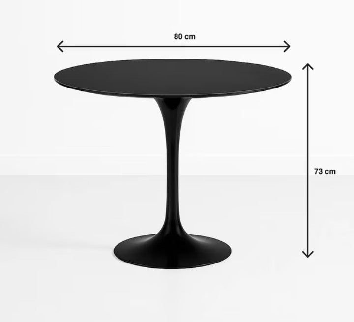 Mesa Tulip 80 cm Diámetro Color Negro