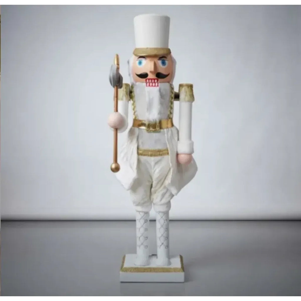 Cascanueces Musical  Gigante Soldado 115 Cm Luces y Movimiento Blanco