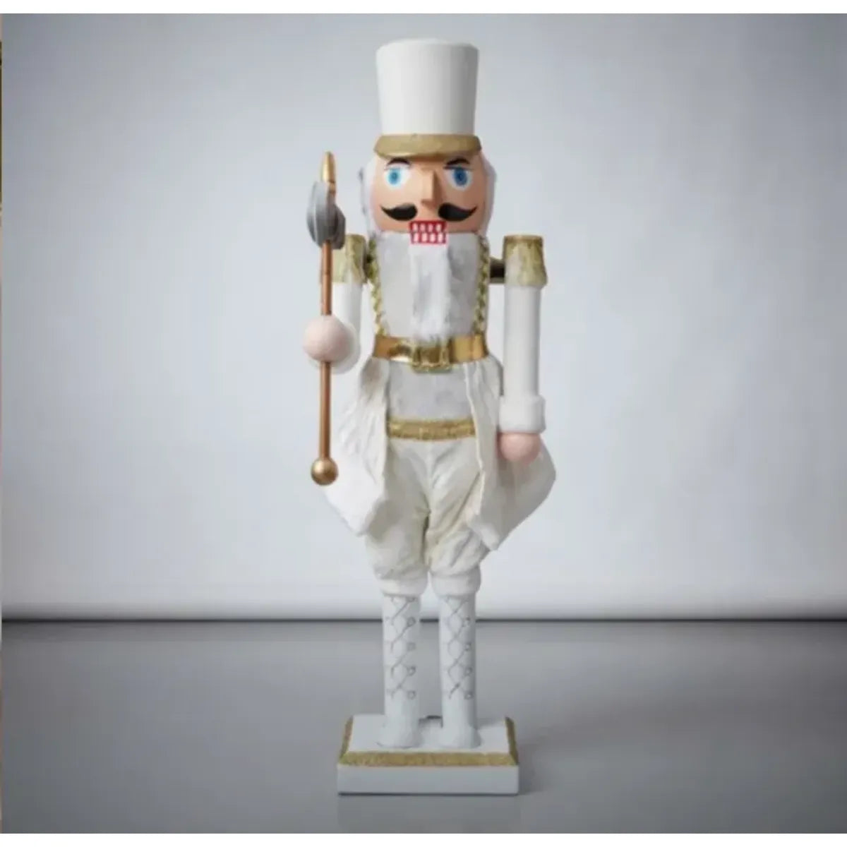 Cascanueces Musical  Gigante Soldado 115 Cm Luces y Movimiento Blanco