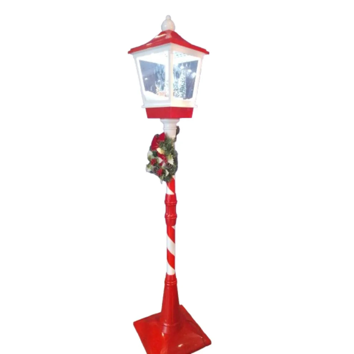 Faro de Navidad 190 cm Nieve y Música Bicolor