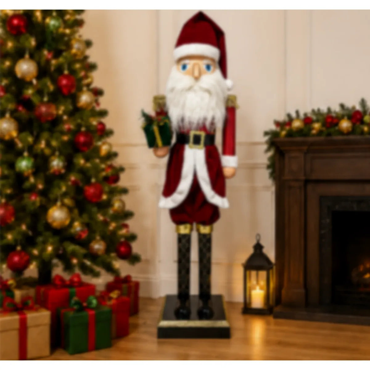 Cascanueces  Santa Musical  Gigante Soldado 160 Cm Luces y Movimiento