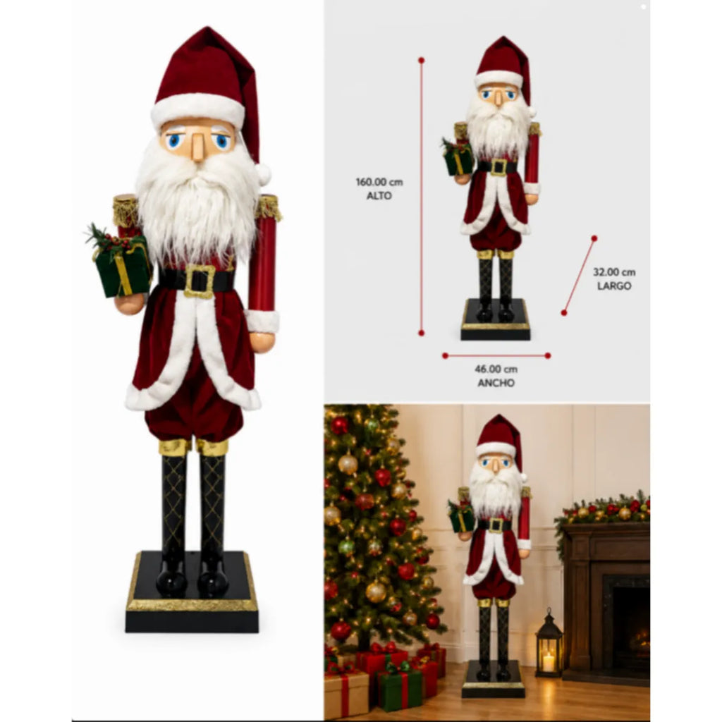 Cascanueces  Santa Musical  Gigante Soldado 160 Cm Luces y Movimiento